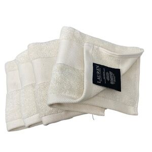 Lauren Ralph Lauren Wescott Linen Cream set of 4 wash cloths New
